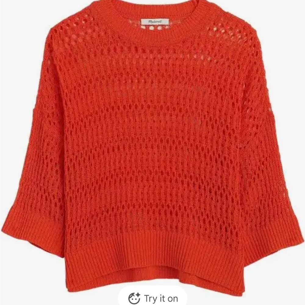 Madewell open stitch sweater tee NWT small